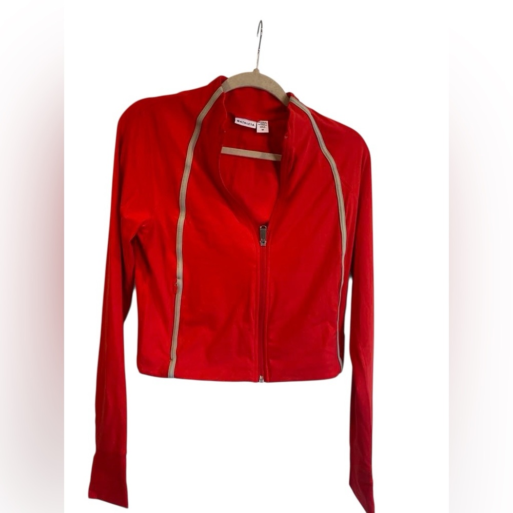 NWT Athleta salutation crop jacket RED Size M